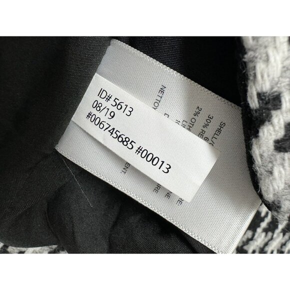 Express Houndstooth Wool Blend Blazer Jacket Black White Academia Womens 12 - Picture 13 of 14